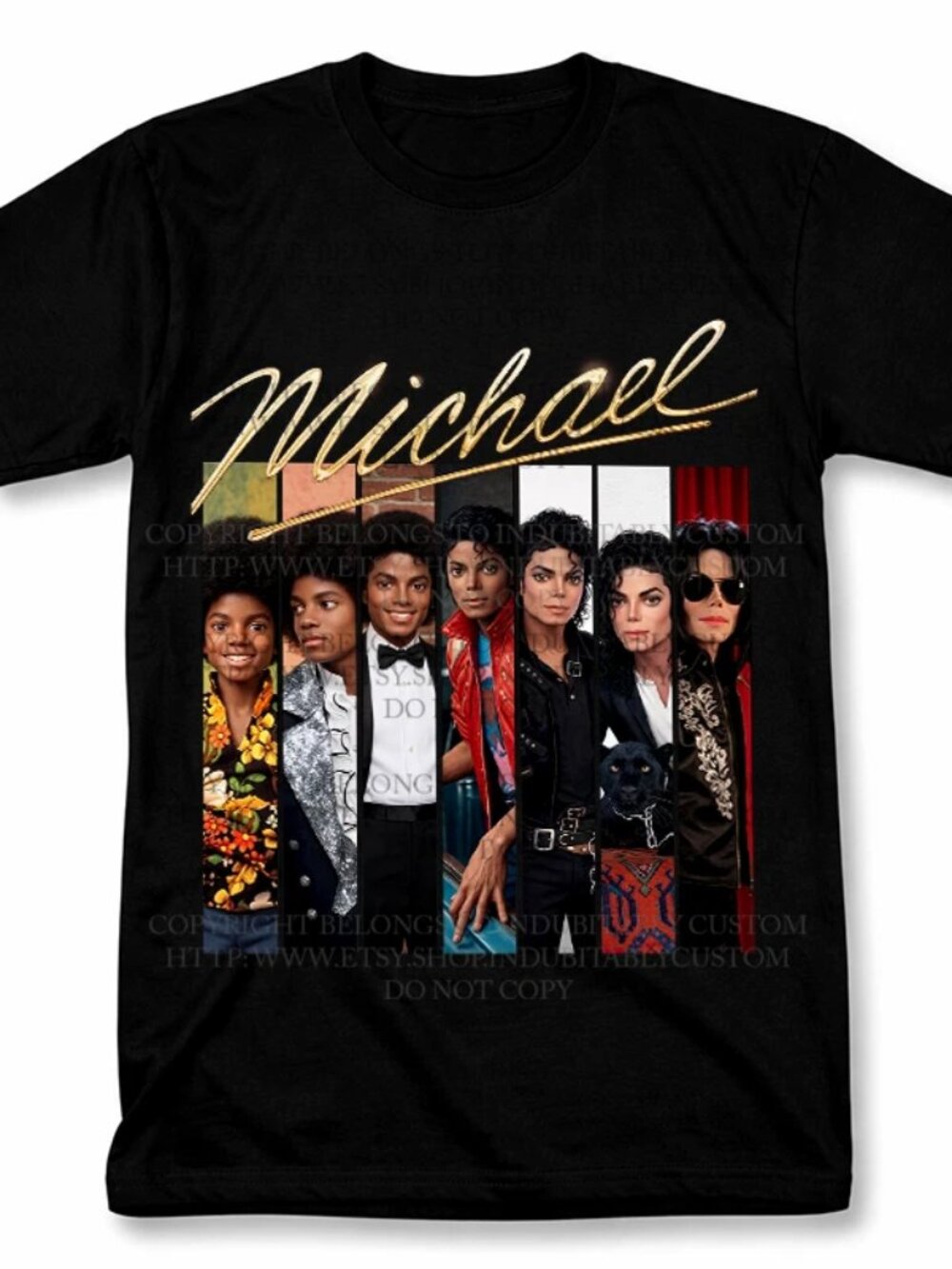Michael Jackson Evolution Tee Graphic Vintage King of Pop Collage T Shirt